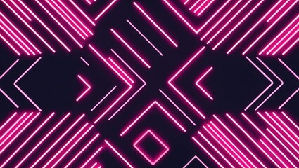 Wallpaper, geometric neon pattern in beautiful pink shades, exclusive minimalist background