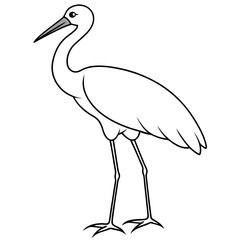 Naklejka premium Stork standing on one leg, with long, slender legs and a beak vector