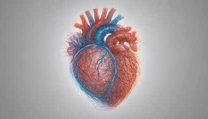 Illustrative depiction of a human heart in a colorful drawn style