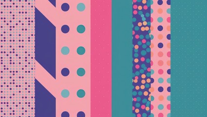 Wallpaper with pink shade in geometrically arranged dots