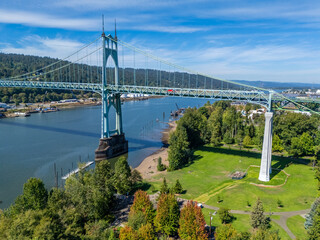 Cathedral Park St Johns Bridge North Portland Oregon Willamette River