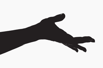 Silhouette hand reaching out