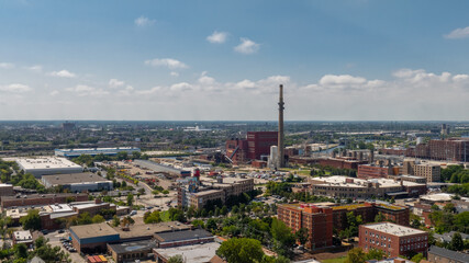 Aerial view of  Chicago industrial  view o