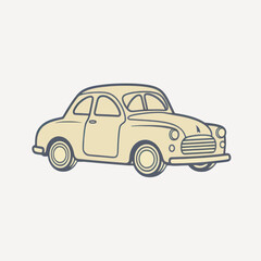 Obraz premium Vintage car line art illustration