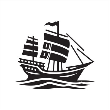 recommend clip art: Longship Silhouette Vector Illustration – Nautical Theme Graphic Design