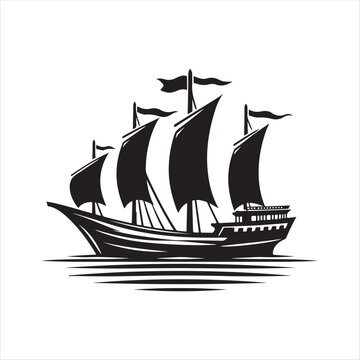 recommend clip art: Longship Silhouette Vector Illustration – Nautical Theme Graphic Design