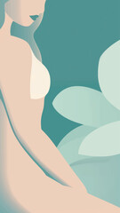 Abstract female minimalist art