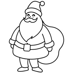 Santa Claus with his iconic red suit, white beard, and a bag of gifts vector