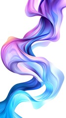 Fototapeta premium Abstract liquid waves, with blue and purple colors, against a white background