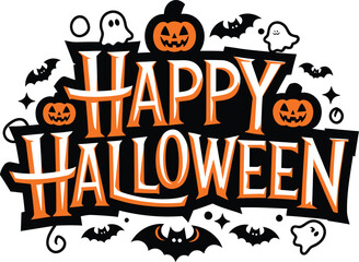 Happy Halloween vector design with Halloween themed and Halloween elements 