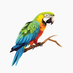 Fototapeta premium Colorful parrot perched branch