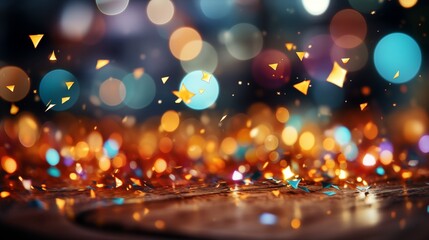 Celebration and colorful confetti party. Blur abstract background