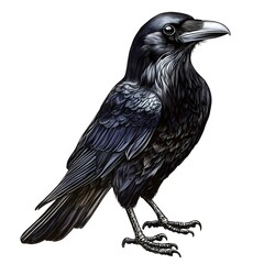 Fototapeta premium Hand drawn raven sketch design