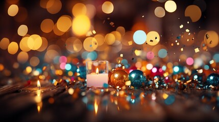 Celebration and colorful confetti party. Blur abstract background