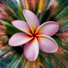 Close up pink plumeria flower background, nature abstract