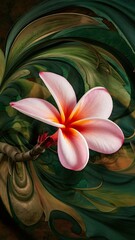Close up pink plumeria flower background, nature abstract