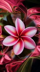 Close up pink plumeria flower background, nature abstract