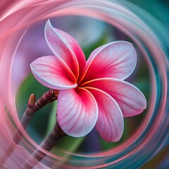 Close up pink plumeria flower background, nature abstract