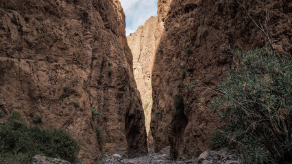 The landscape of the gorge in Morocco