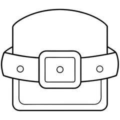 Santa's Iconic Belt with Square Buckle - Vector Art