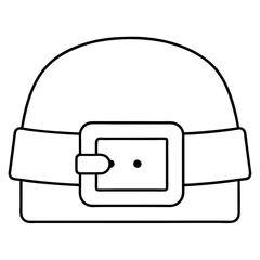 Santa's Iconic Belt with Square Buckle - Vector Art