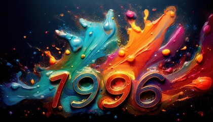 Colorful Abstract Art Representing the Year 1996