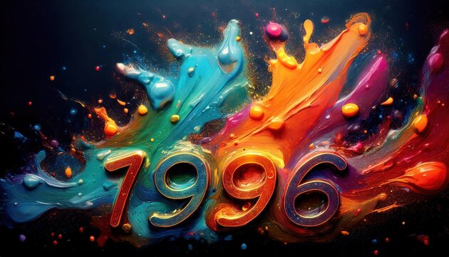 Colorful Abstract Art Representing the Year 1996