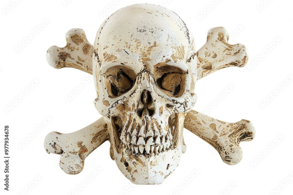 Aufkleber A simple design featuring a skull and crossbones on a white background, suitable for use in various contexts