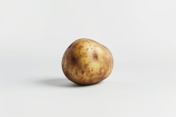 Fototapeta premium A single potato placed on a clean white surface