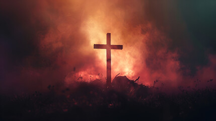 Naklejka premium Holiday Cross for Good Friday. The crucifixion of Jesus