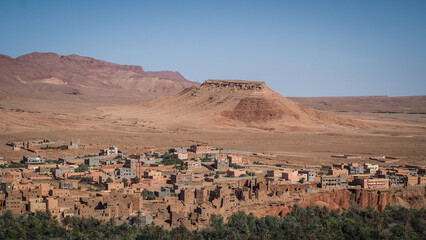 The landscape of Tinghir in Morocco