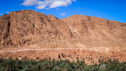 The landscape of Tinghir in Morocco