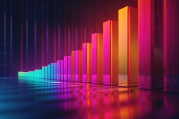 A row of colorful bars in a dark room, often used for event or party decoration