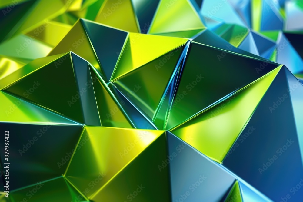 Poster A close-up view of a cluster of shiny cubes, great for use in product photography or as an abstract design element