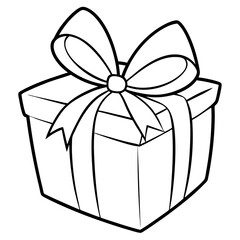 Elegant Wrapped Gift with Large Bow - Vector Art