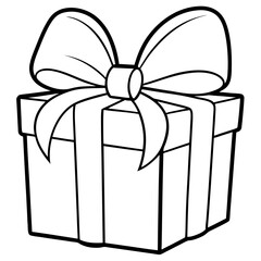 Elegant Wrapped Gift with Large Bow - Vector Art