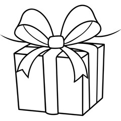 Elegant Wrapped Gift with Large Bow - Vector Art