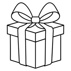 Elegant Wrapped Gift with Large Bow - Vector Art