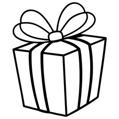 Elegant Wrapped Gift with Large Bow - Vector Art
