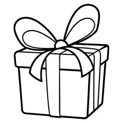Elegant Wrapped Gift with Large Bow - Vector Art