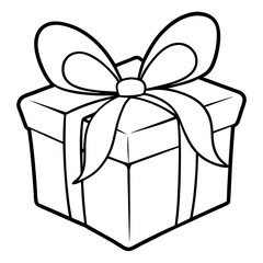 Elegant Wrapped Gift with Large Bow - Vector Art