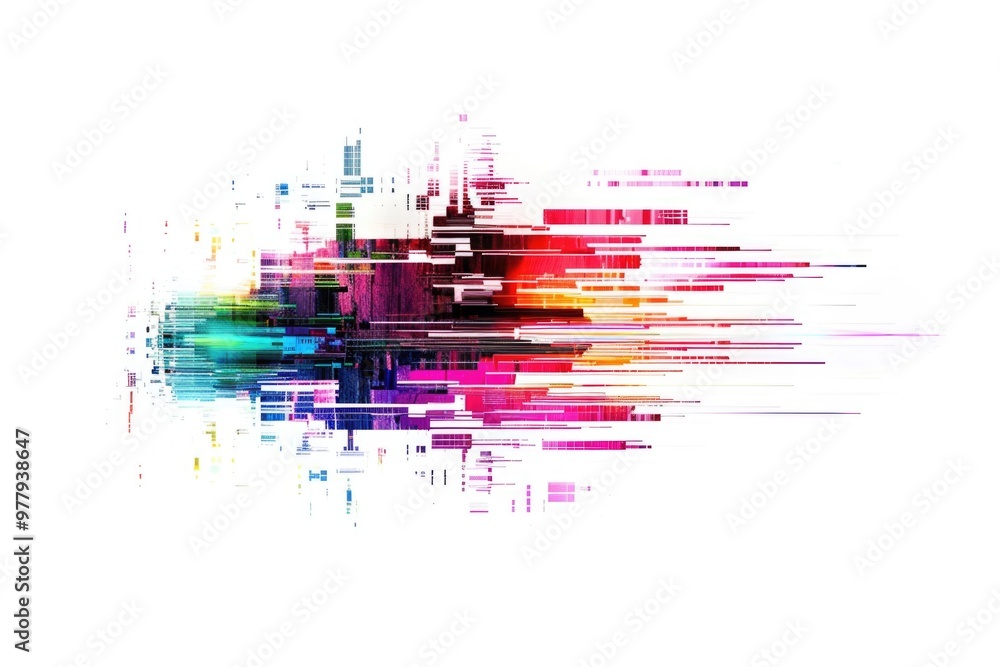 Poster A colorful pattern of lines on a white background, ideal for use in designs where a bold and playful touch is needed