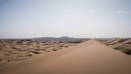The landscape of Erg Chebbi in Morocco