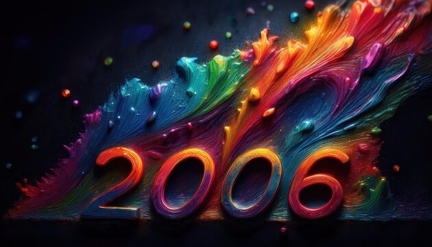Vibrant Abstract Design Featuring the Year 2006