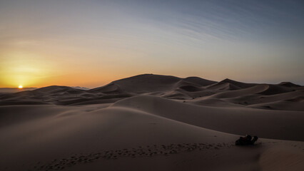 The landscape of Erg Chebbi in Morocco