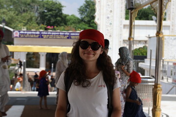 Women in Gurudwara Bangla Sahib Sikh temple in india