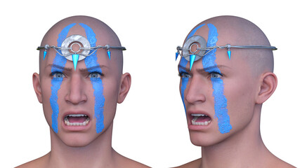 男性の顔アップ　3DCGレンダリング