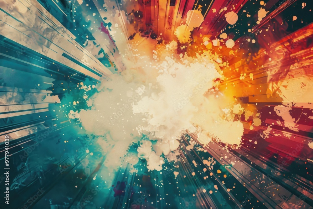 Aufkleber a vibrant and dynamic image of a colorful paint explosion