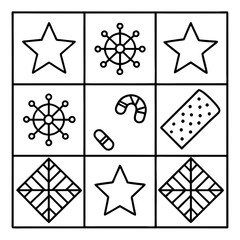 Christmas Quilt Vector Stars, Trees, and Candy Canes