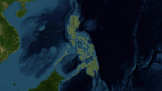 Zoom from Earth to Philippines. (Highlighted) World map animation with highlighted borders of countries. Images from NASA

